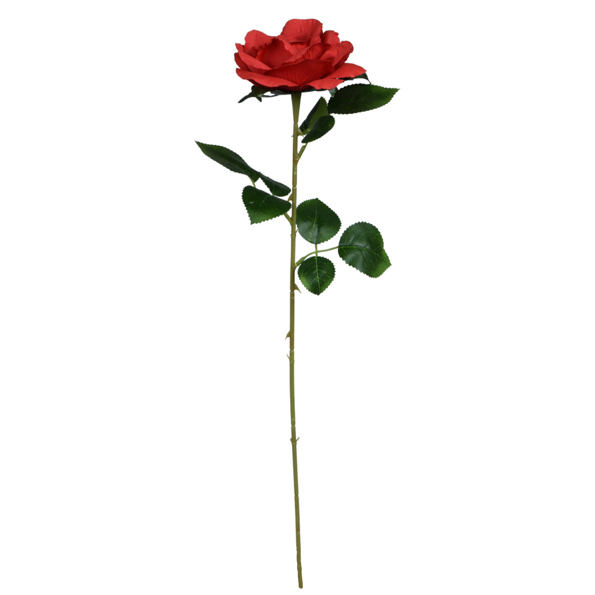 Punainen tekoruusun kukkavarsi, 63 cm