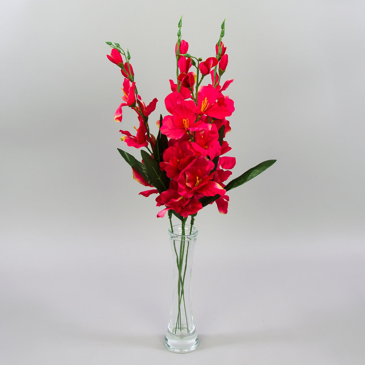 Punainen/vihreä gladiolus – tekokukka, satiini