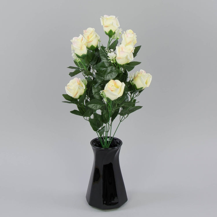 Helekollakasroosa roosikimp 51 cm - Kunstlilled
