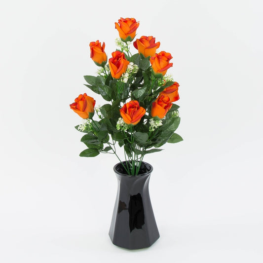 Oranžikaspunase servaga roosikimp 51 cm - Kunstlilled