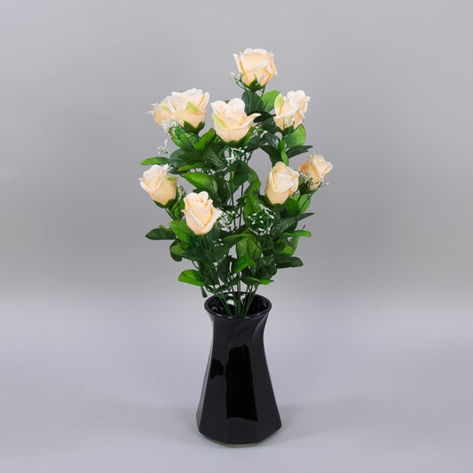 Kerge virsiku roosibukett 51 cm - Kunstlilled