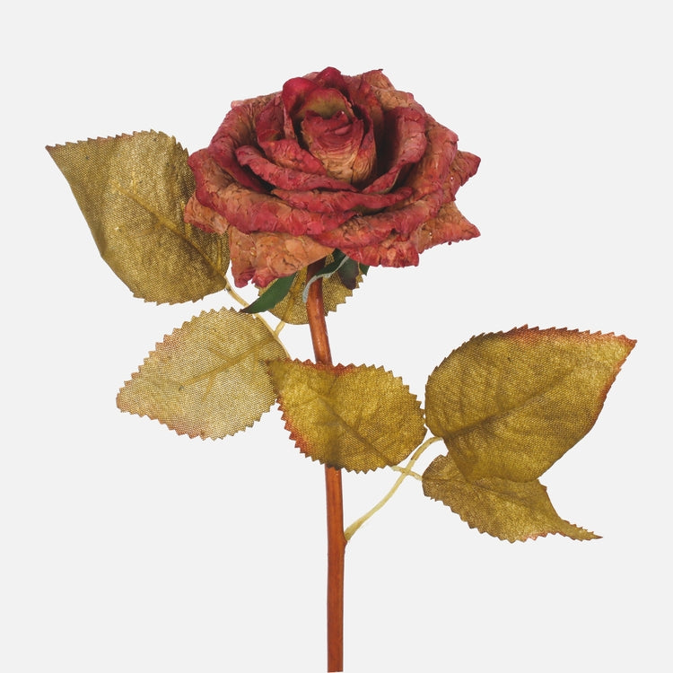 Roosa kunstroos mütsiga 44 cm - Kunstlilled