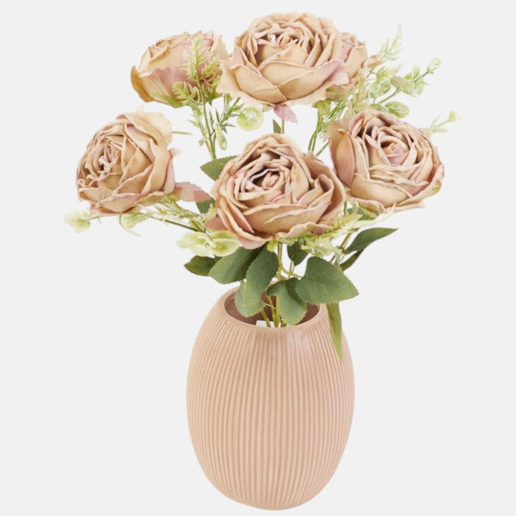 Roosa roosi kunstlillekimp 41 cm - Kunstlilled