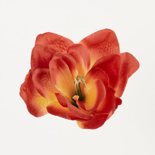Ruskea/vihreä tekokukkapää, satiini, 9 cm, 12 kpl