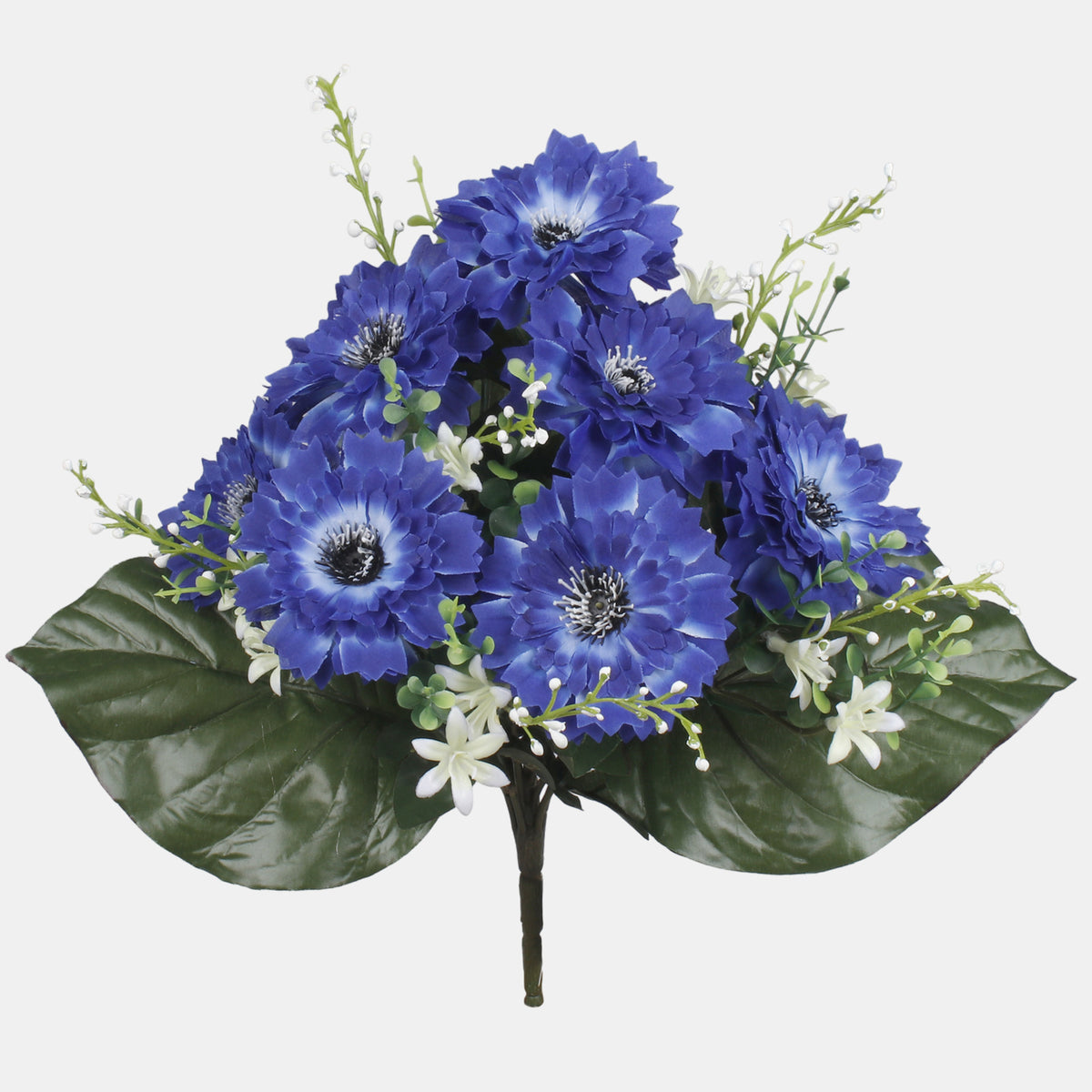 Sininen ruiskaunokki – tekokukkakimppu, 37 cm