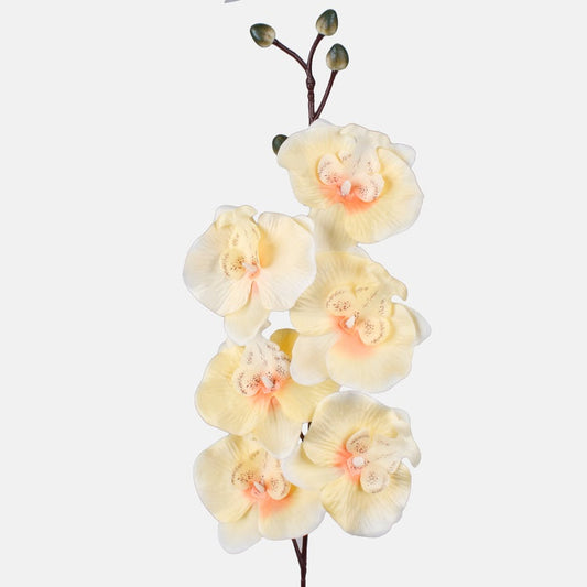 Helekollane satiinorhidee kunstlill 80 cm - Kunstlilled