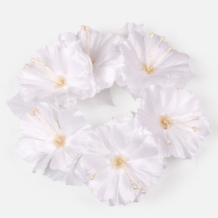 Valge malva küünla pärg Ø14 cm - Kunstlilled