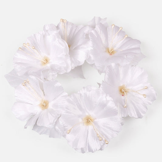 Valge malva küünla pärg Ø14 cm - Kunstlilled