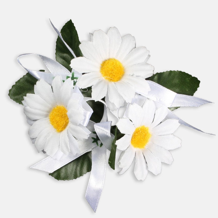 Daisy küünla kaunistus valge Ø12 cm - Kunstlilled
