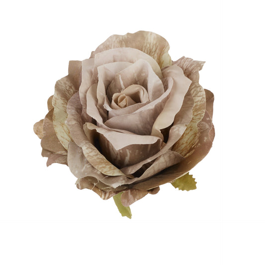 Syksyinen beige tekoruusun kukkapää, 7 cm
