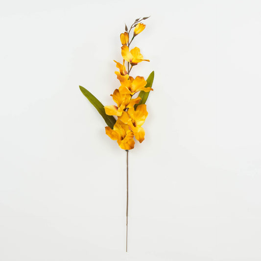 Syksyinen/ruskea/keltainen gladiolus – tekokukka, satiini