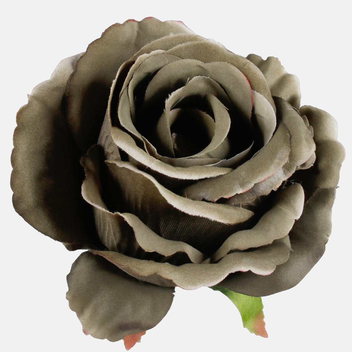 Syksyinen vihreä tekoruusun kukkapää, 12 cm