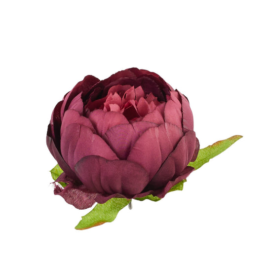 Syksyinen/violetti/musta tekopionin kukkapää, 8 cm