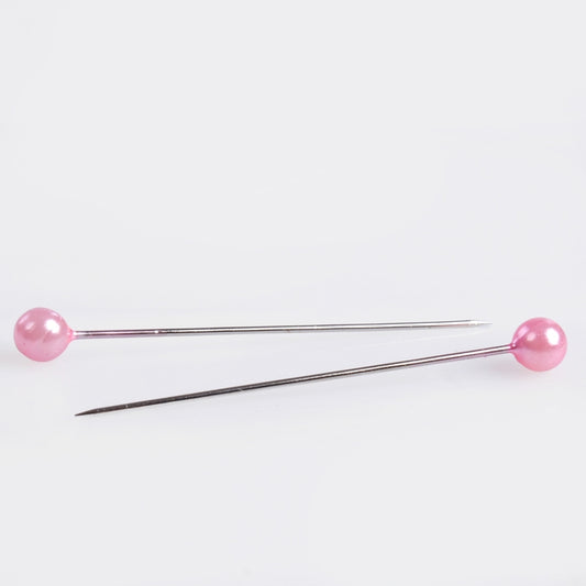 Roosa pärliga nööpnõel 3,6 cm 100 tk - Kunstlilled
