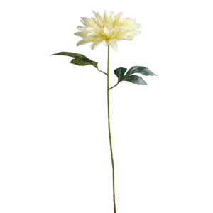 Vaniljanvärinen/vaaleankeltainen tekodaalian kukkavarsi, 67 cm
