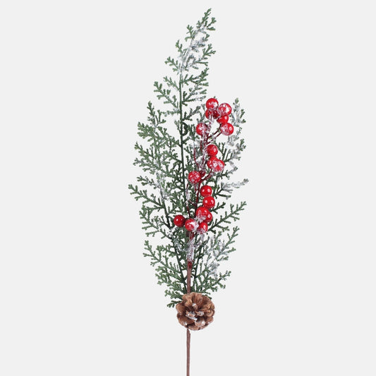 Härmas kuusepuu marjade ja käbidega 68 cm - Kunstlilled