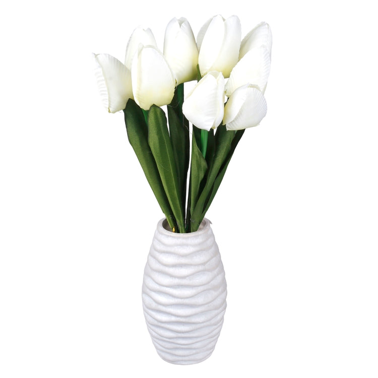 Kreemivärvi kunsttulbi kimp 38 cm - Kunstlilled