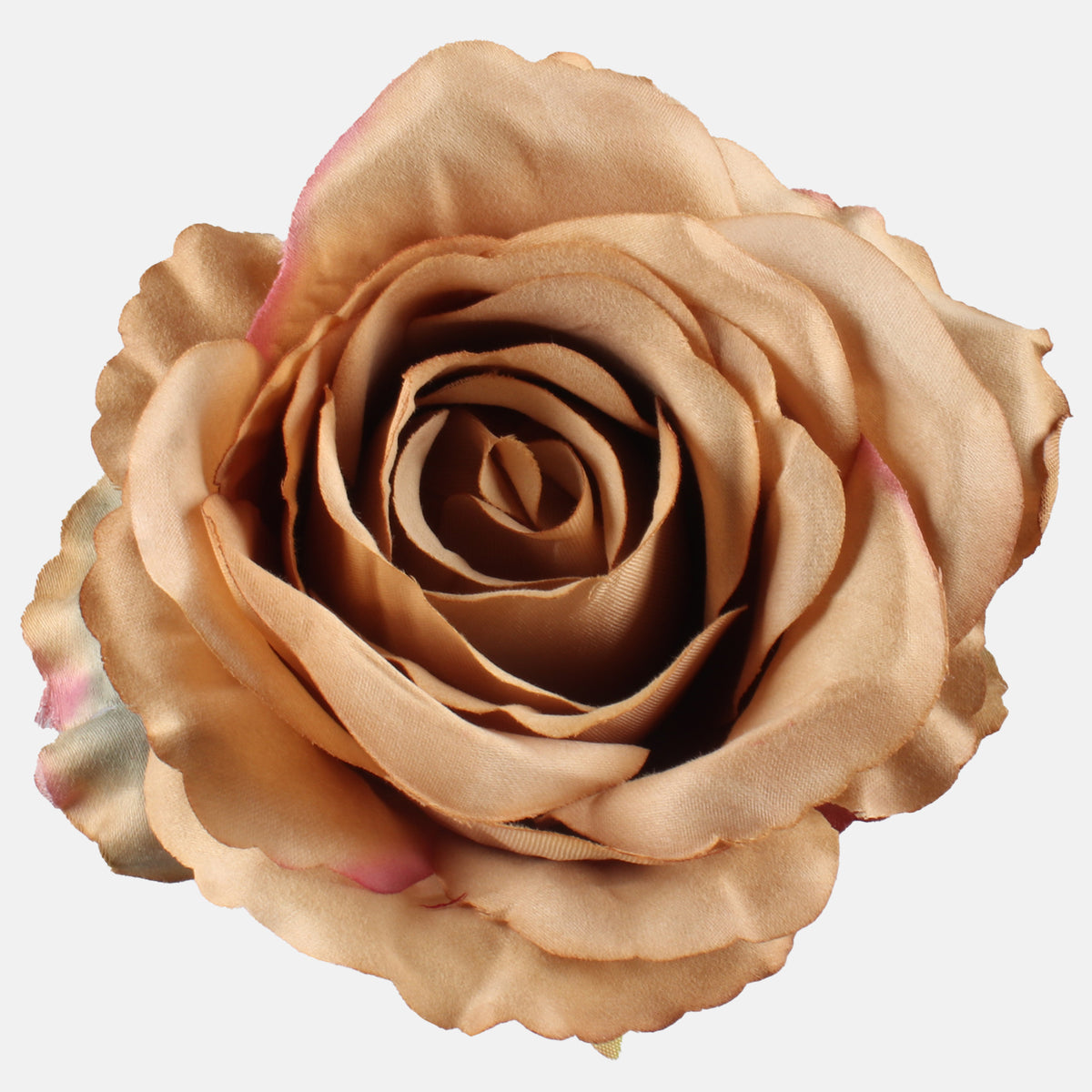 Tumma beige tekoruusun kukkapää, 12 cm