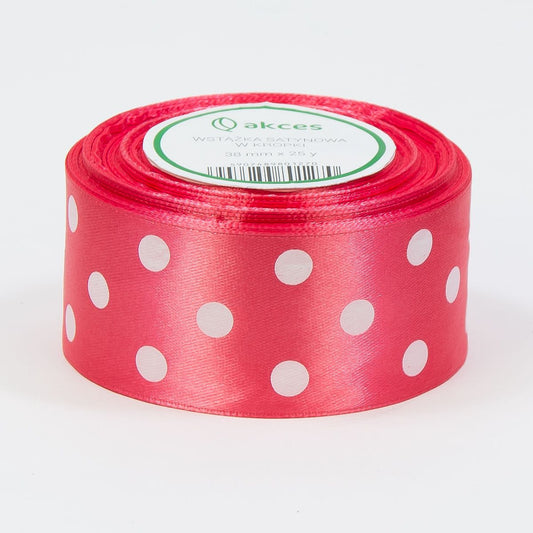 Tumma koralli koristenauha, satiini, 38 mm