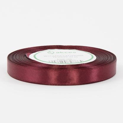 Tumma viininpunainen koristenauha, satiini, 12 mm