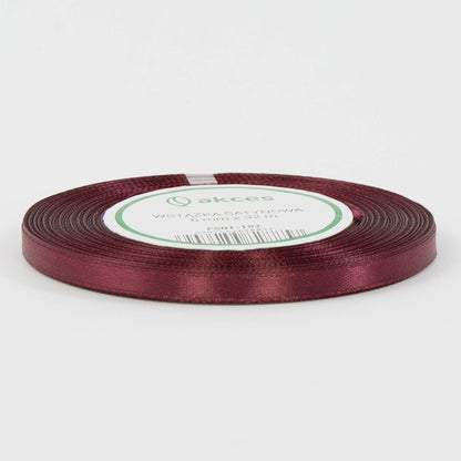 Tumma viininpunainen koristenauha, satiini, 6 mm