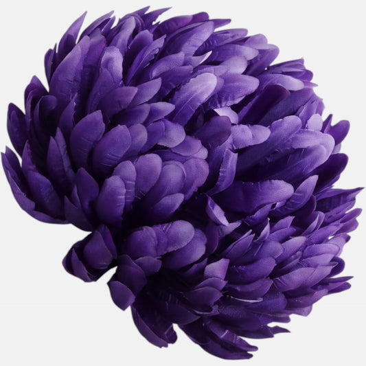 Tumma violetti tekokrysanteemin kukkapää, 15 cm