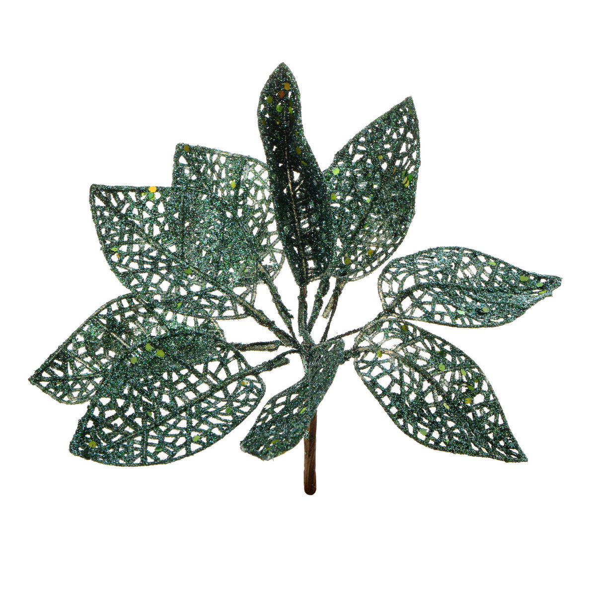 Turkoosi joulukoriste, kimalle, 18 cm