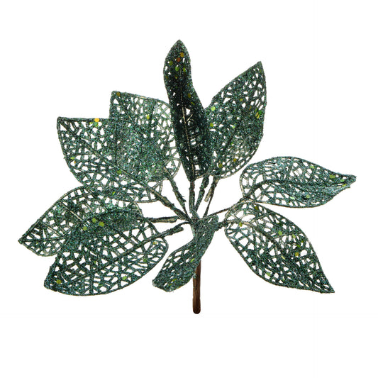Turkoosi joulukoriste, kimalle, 18 cm