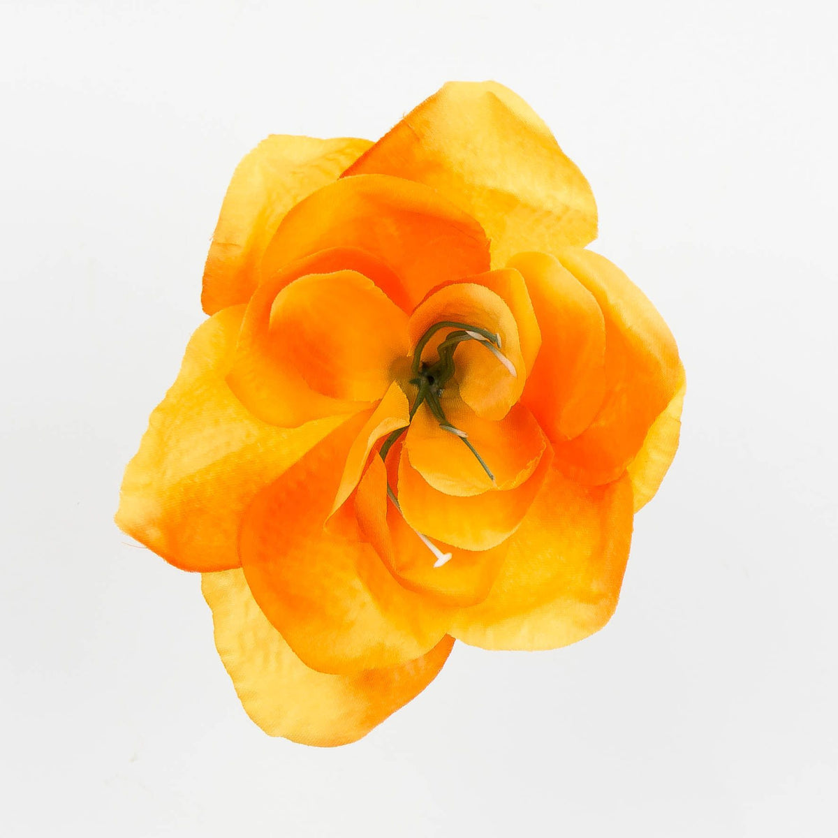 Vaalea keltainen tekokukkapää, satiini, 9 cm, 12 kpl