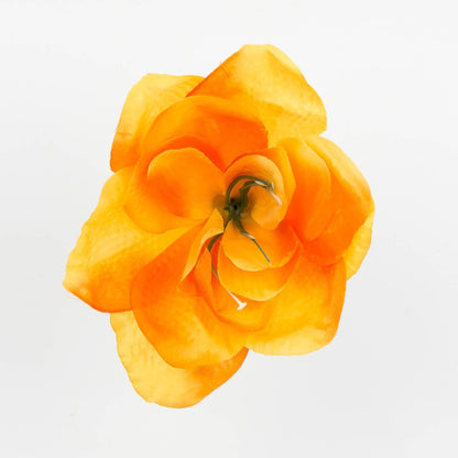 Vaalea keltainen tekokukkapää, satiini, 9 cm, 12 kpl