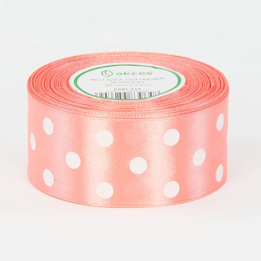 Vaalea lohenpunainen koristenauha, satiini, 38 mm