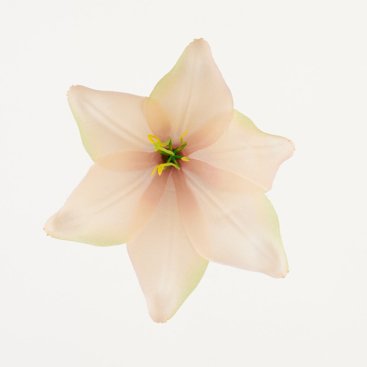 Vaalea/lohenpunainen/vaaleanpunainen tekoliljan kukkapää, satiini, 13 cm
