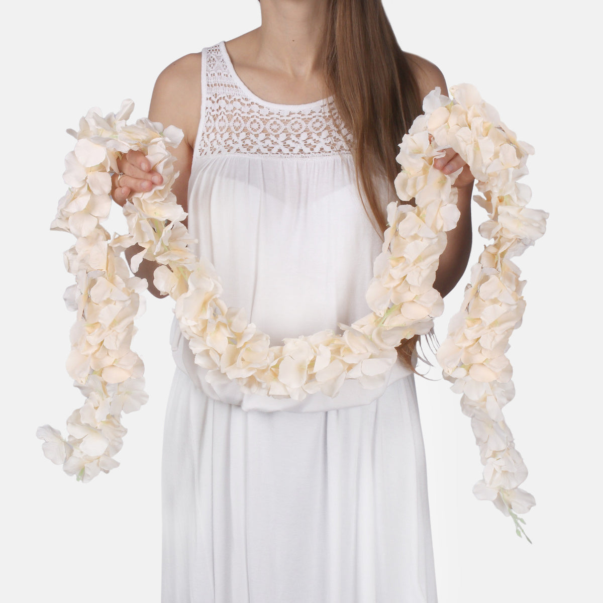 Vaalea persikka hortensia – tekoköynnös, 1.85 m