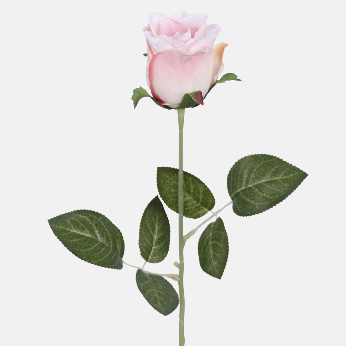 Vaalea persikka tekoruusun kukkavarsi, 45 cm
