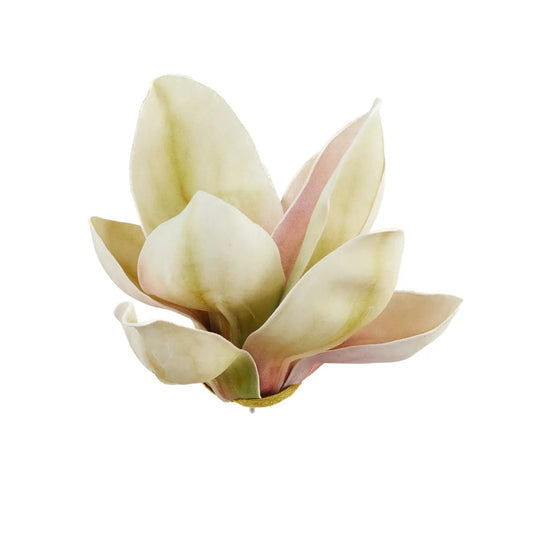 Vaalea vihreä magnolia – tekokukkapää, 14 cm