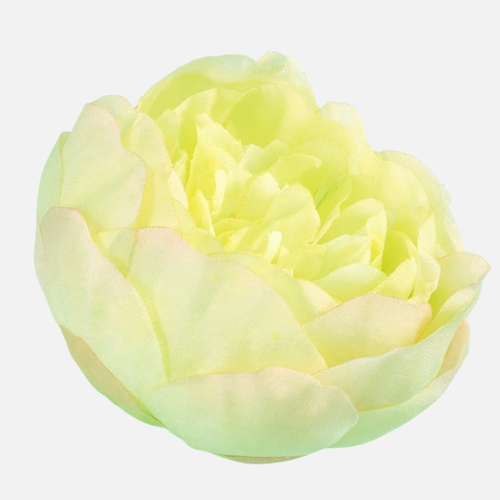 Vaalea vihreä tekopionin kukkapää, 8 cm