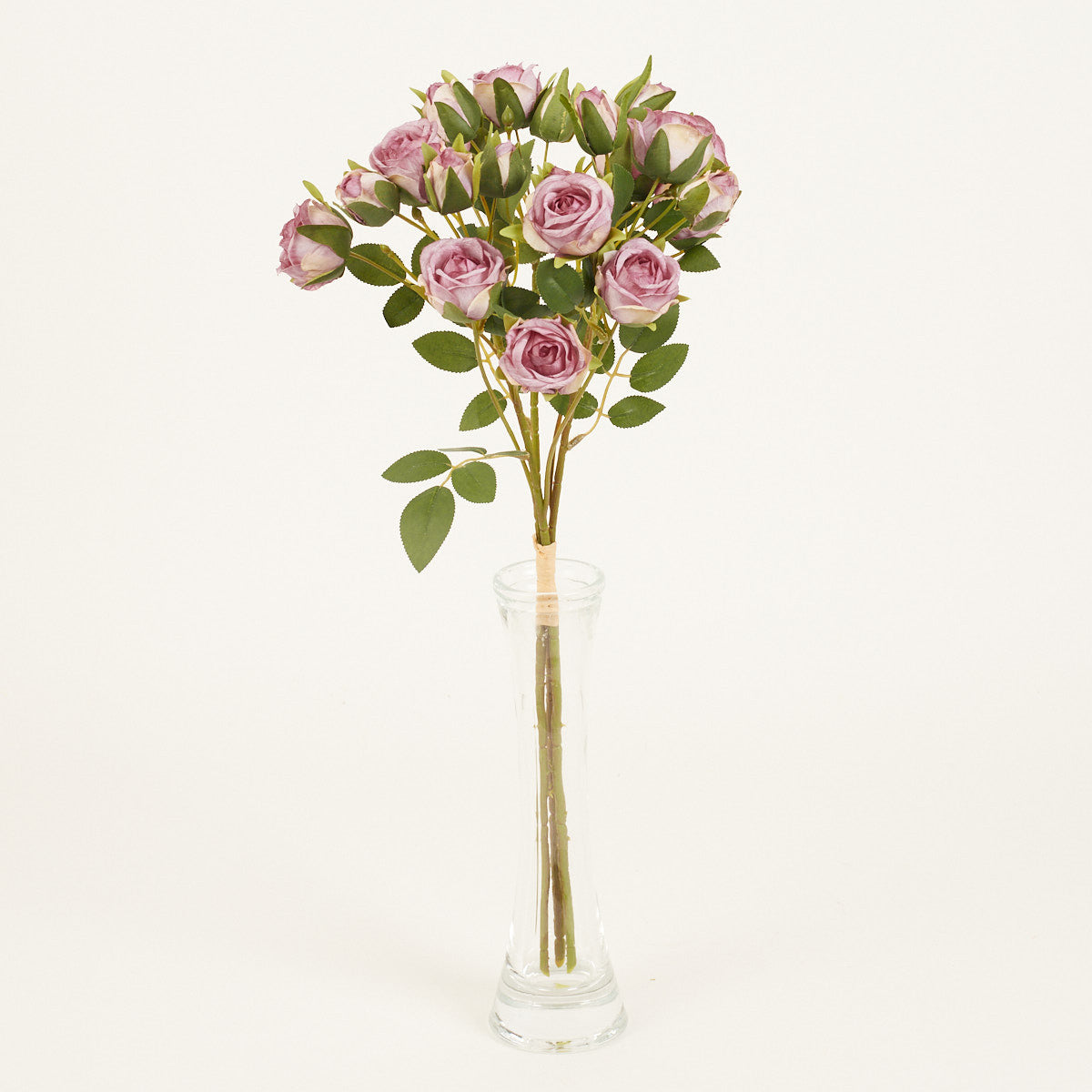 Vaaleanpunainen tekoruusun kimppu, 50 cm
