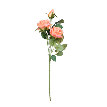 Vaaleanpunainen tekoruusun kukkavarsi, 58 cm