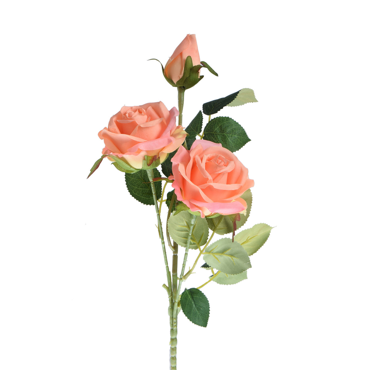Vaaleanpunainen tekoruusun kukkavarsi, 58 cm