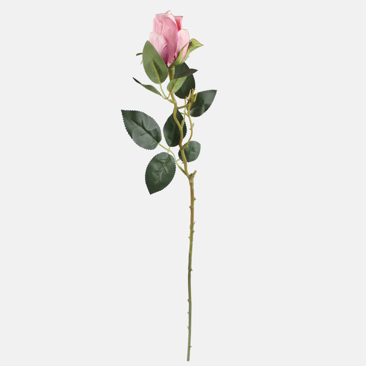 Vaaleanpunainen tekoruusun kukkavarsi, 66 cm