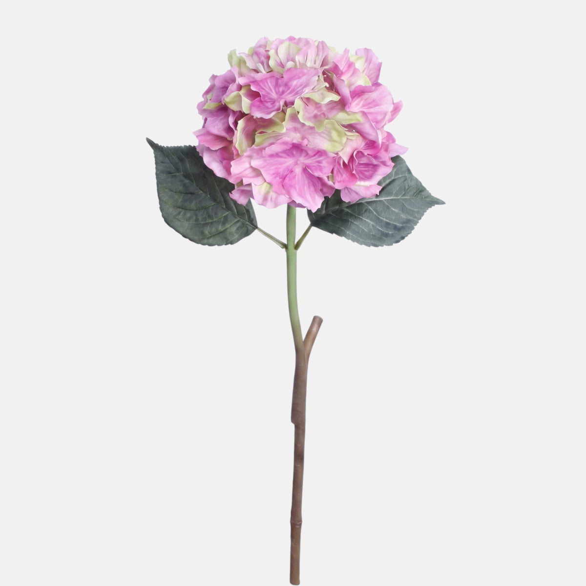 Vaaleanpunainen/vihreä tekohortensian kukkavarsi, 60 cm