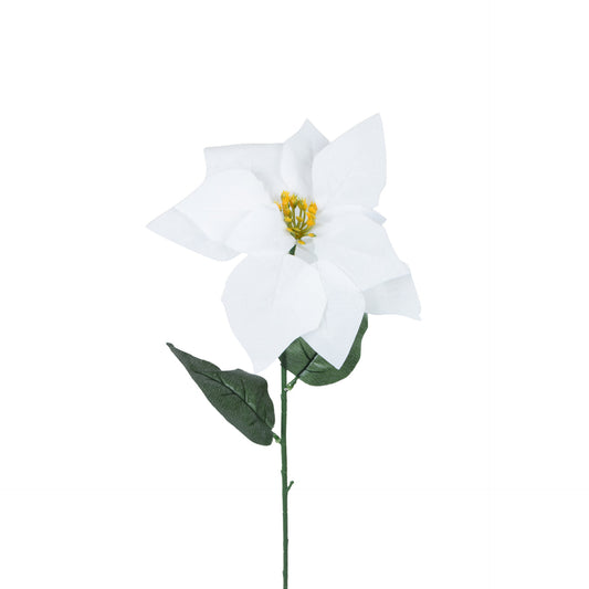 Valkoinen joulutähti – tekokukka, sametti, 67 cm