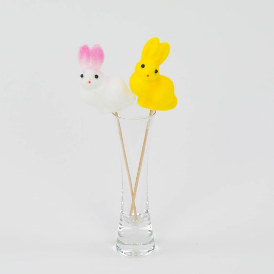 Valkoinen/keltainen pääsiäiskoriste, 7 cm, 6 kpl / pakkaus