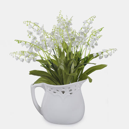 Valkoinen kielo – tekokukkakimppu, 30 cm