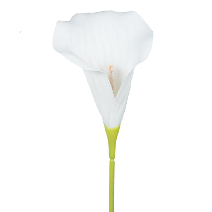 Valkoinen tekokallan kukkavarsi, vaahtomuovi, 66 cm