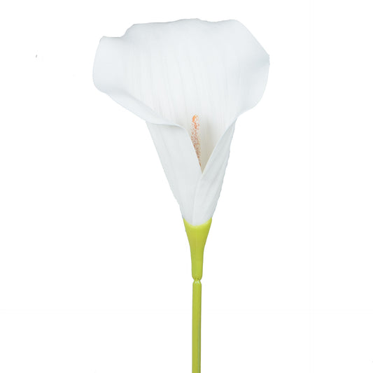 Valkoinen tekokallan kukkavarsi, vaahtomuovi, 66 cm