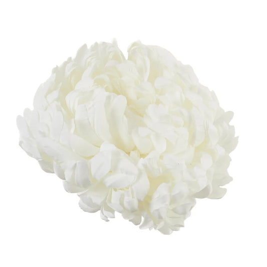 Valkoinen tekokrysanteemin kukkapää, 19 cm