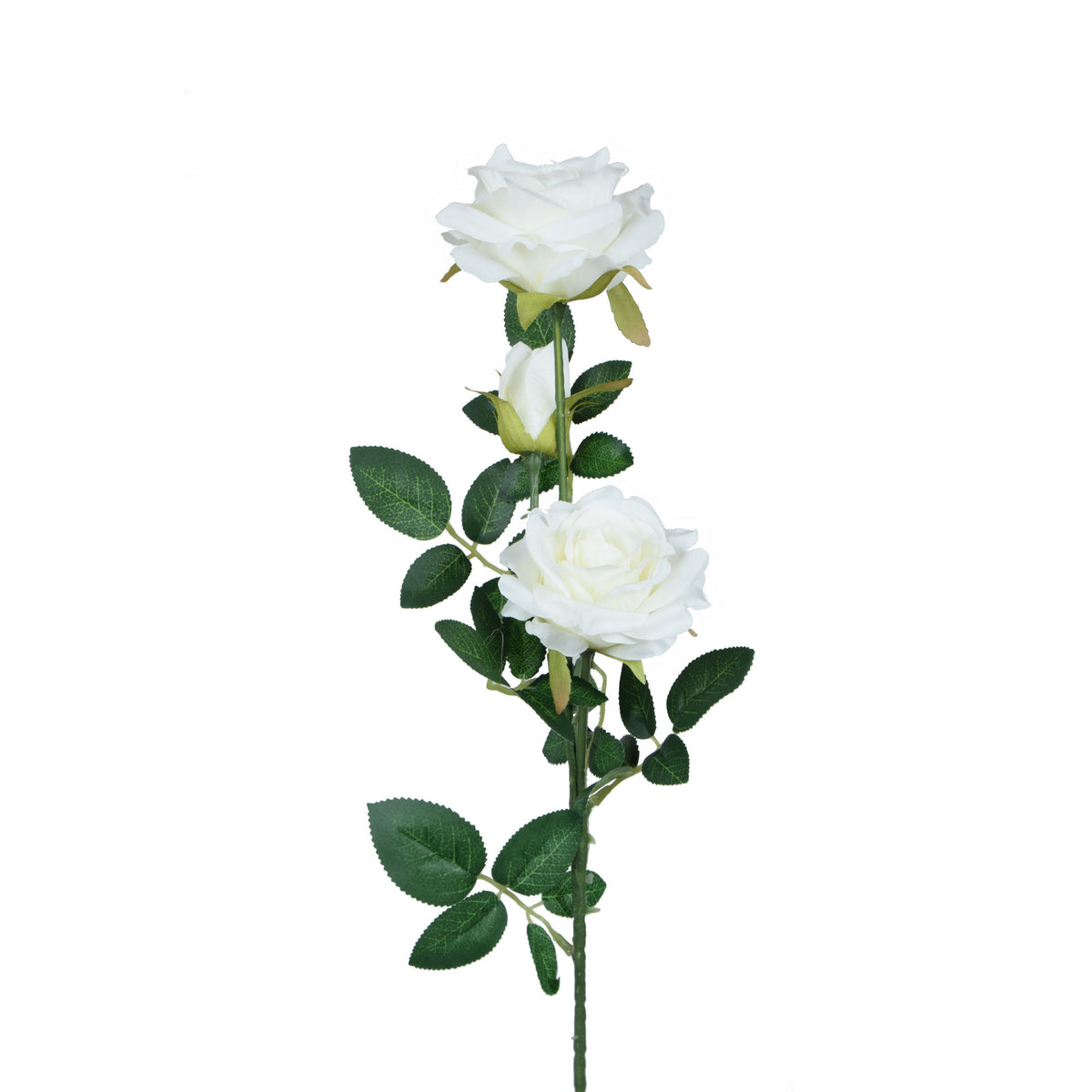 Valkoinen tekoruusun kukkavarsi, 59 cm