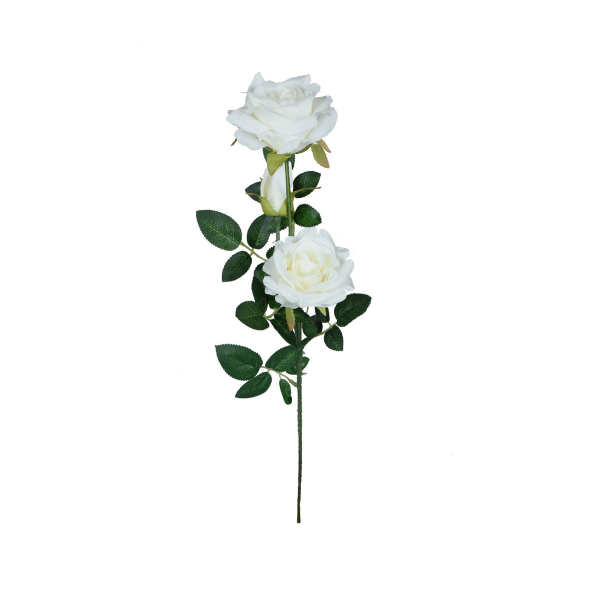 Valkoinen tekoruusun kukkavarsi, 59 cm