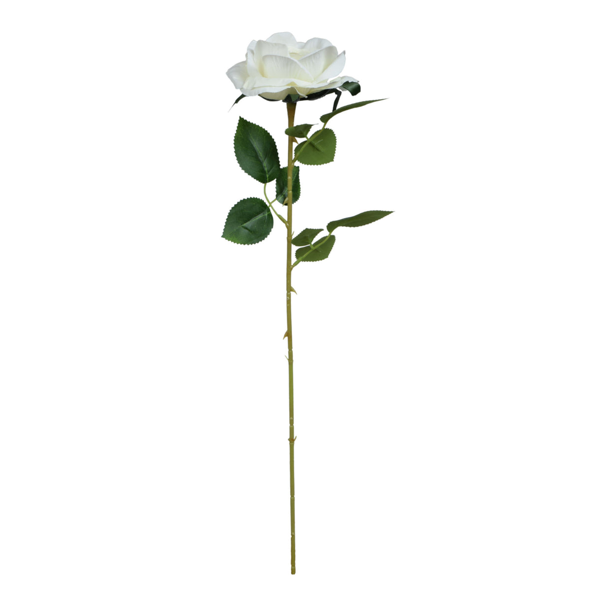 Valkoinen tekoruusun kukkavarsi, 63 cm